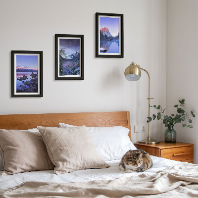 Gallery wall Berglandschappen bij schemering, uitzicht op het water