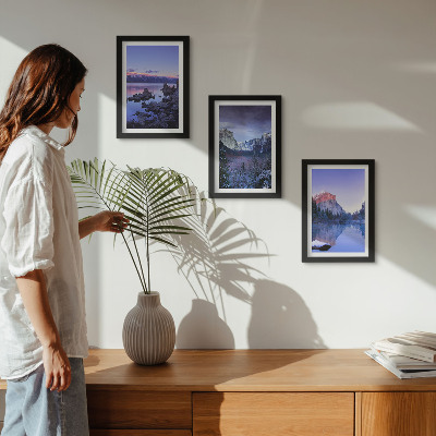 Gallery wall Berglandschappen bij schemering, uitzicht op het water