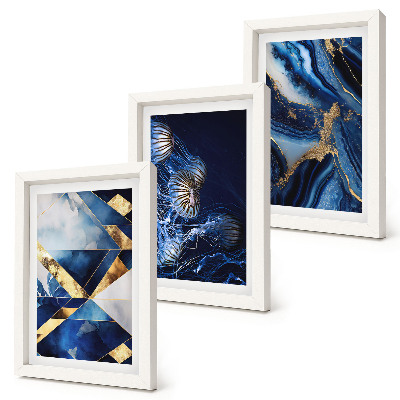 Set van ingelijste schilderijen Abstracte, elegante patronen met accenten