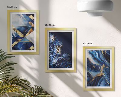 Set van ingelijste schilderijen Abstracte, elegante patronen met accenten