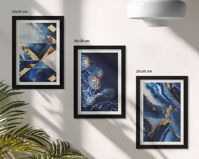 Set van ingelijste schilderijen Abstracte, elegante patronen met accenten