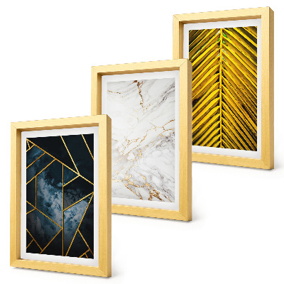 Set van ingelijste schilderijen Moderne geometrische patronen en natuurlijke plantmotieven
