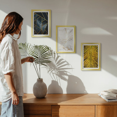 Set van ingelijste schilderijen Moderne geometrische patronen en natuurlijke plantmotieven