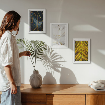 Set van ingelijste schilderijen Moderne geometrische patronen en natuurlijke plantmotieven