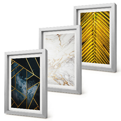 Set van ingelijste schilderijen Moderne geometrische patronen en natuurlijke plantmotieven