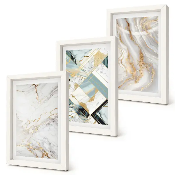 Gallery wall elegante en modieuze abstracte marmerpatronen