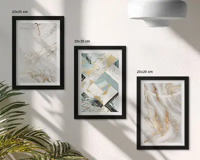 Gallery wall elegante en modieuze abstracte marmerpatronen