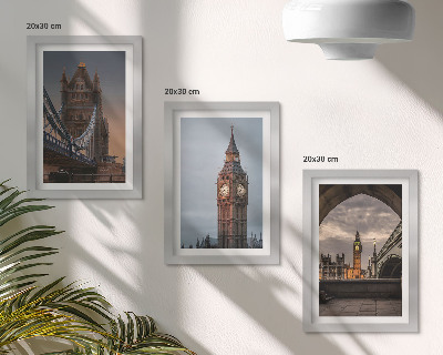 Gallery wall Uitzicht op Londen met de brug en de Big Ben.