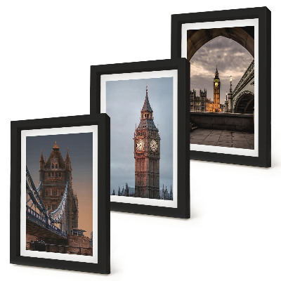 Gallery wall Uitzicht op Londen met de brug en de Big Ben.
