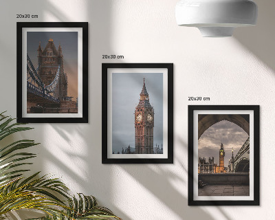 Gallery wall Uitzicht op Londen met de brug en de Big Ben.