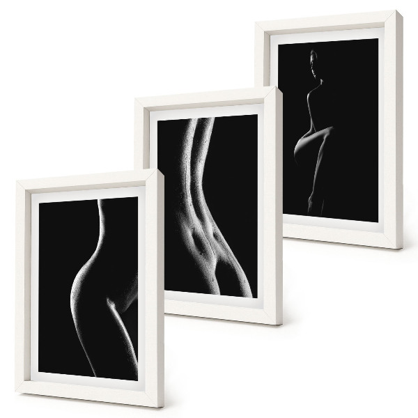 Gallery wall Zwart-wit vrouwelijke silhouetten erotiek