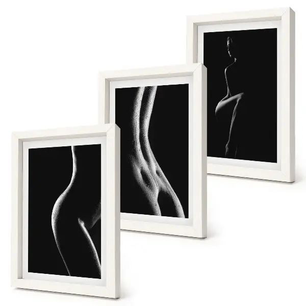 Gallery wall zwart-wit vrouwelijke silhouetten met erotisch thema