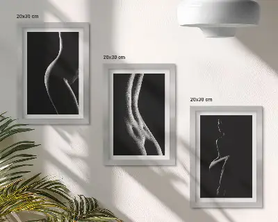 Gallery wall zwart-wit vrouwelijke silhouetten met erotisch thema