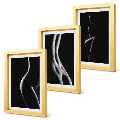Gallery wall zwart-wit vrouwelijke silhouetten met erotisch thema