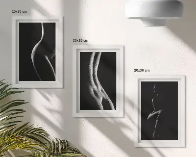 Gallery wall zwart-wit vrouwelijke silhouetten met erotisch thema