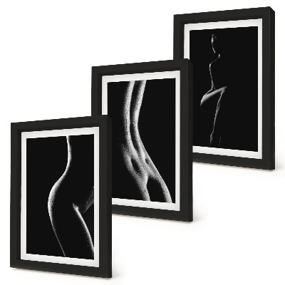 Gallery wall Zwart-wit vrouwelijke silhouetten erotiek