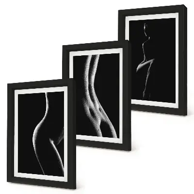 Gallery wall zwart-wit vrouwelijke silhouetten met erotisch thema