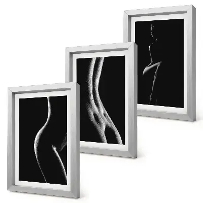 Gallery wall zwart-wit vrouwelijke silhouetten met erotisch thema