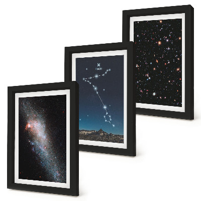 Gallery wall Ruimtelandschappen met het sterrenbeeld Vissen en sterrenstelsels
