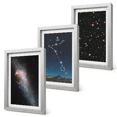 Gallery wall Ruimtelandschappen met het sterrenbeeld Vissen en sterrenstelsels
