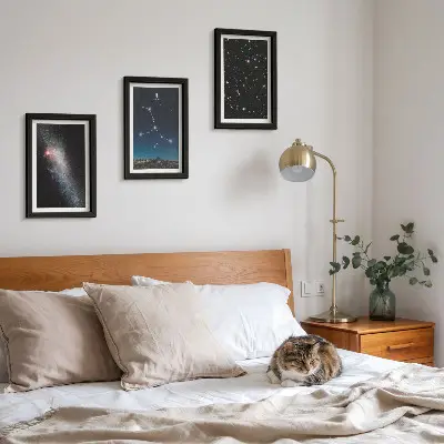 Gallery wall sterrenbeeld Maagd in een sterrenstelsel met uitzicht op het universum