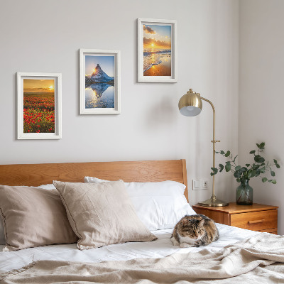 Gallery wall Berg- en kustlandschappen met zonsondergangen