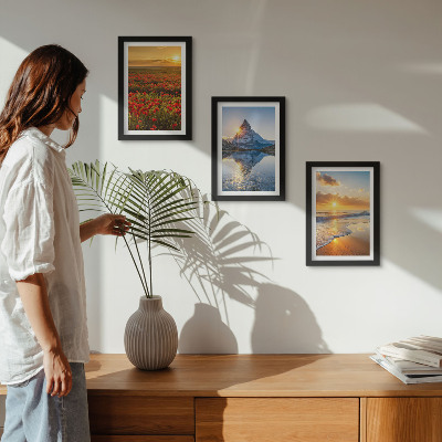 Gallery wall Berg- en kustlandschappen met zonsondergangen