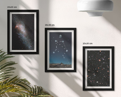 Set van ingelijste schilderijen Ruimtestelsel sterrenbeeld Weegschaal nachtelijke hemel