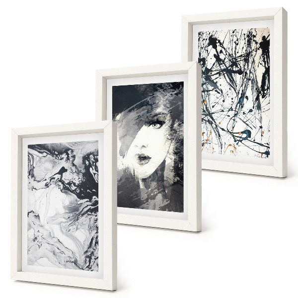 Gallery wall Abstracte patronen in zwart-wit tinten