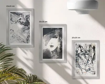 Gallery wall abstracte patronen in zwart-wittinten