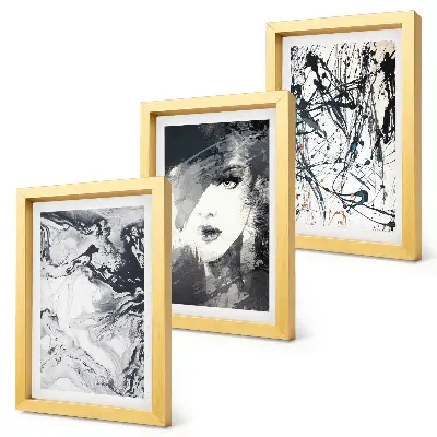 Gallery wall abstracte patronen in zwart-wittinten