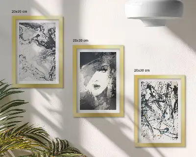 Gallery wall abstracte patronen in zwart-wittinten