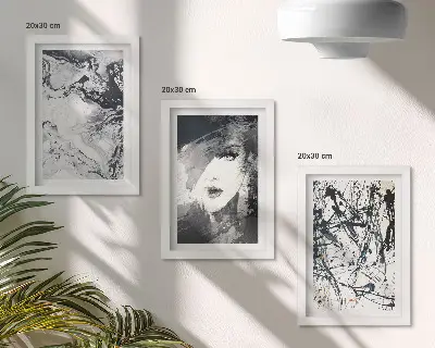 Gallery wall abstracte patronen in zwart-wittinten