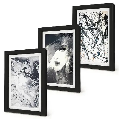 Gallery wall abstracte patronen in zwart-wittinten