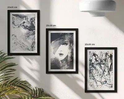 Gallery wall abstracte patronen in zwart-wittinten