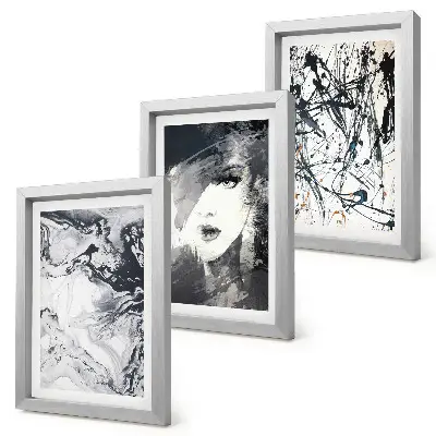 Gallery wall abstracte patronen in zwart-wittinten