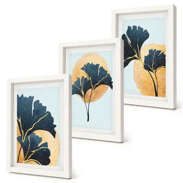 Gallery wall esthetische ginkgobladeren op een lichte achtergrond