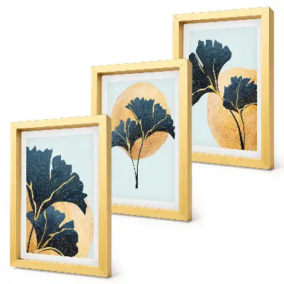 Gallery wall esthetische ginkgobladeren op een lichte achtergrond