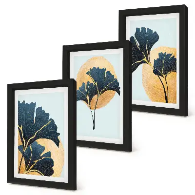 Gallery wall esthetische ginkgobladeren op een lichte achtergrond