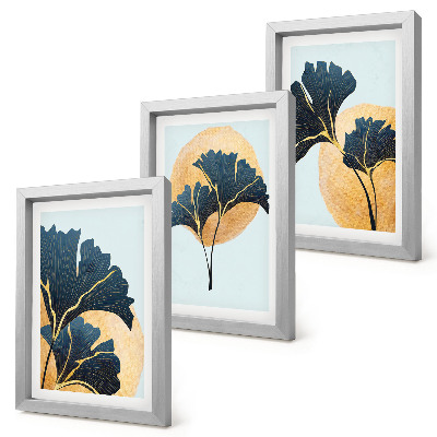Gallery wall Esthetisch aantrekkelijke ginkgobladeren op een lichte achtergrond.