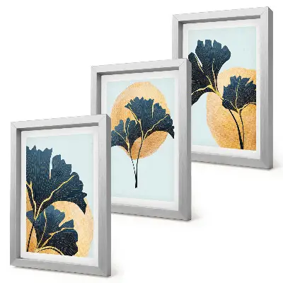 Gallery wall esthetische ginkgobladeren op een lichte achtergrond