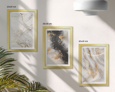 Set van ingelijste schilderijen Abstracte patronen in wit- en zwarttinten.