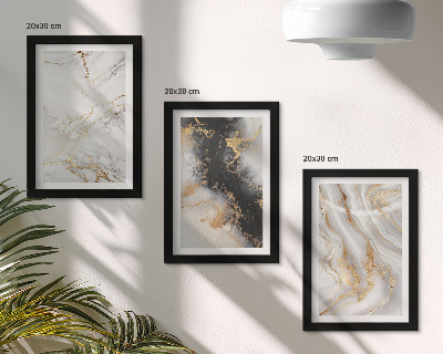 Set van ingelijste schilderijen Abstracte patronen in wit- en zwarttinten.