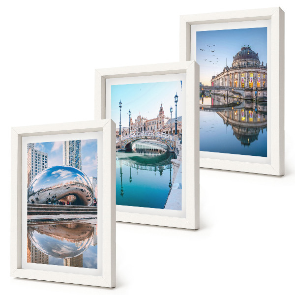 Gallery wall Stadsarchitectuur weerspiegeld in het water