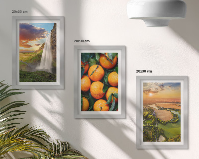 Gallery wall Waterval, berg, sinaasappels, Italiaans landschap met zonsondergang