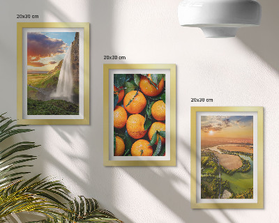Gallery wall Waterval, berg, sinaasappels, Italiaans landschap met zonsondergang