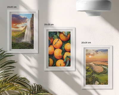 Gallery wall Waterval, berg, sinaasappels, Italiaans landschap met zonsondergang
