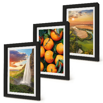 Gallery wall Waterval, berg, sinaasappels, Italiaans landschap met zonsondergang