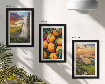 Gallery wall Waterval, berg, sinaasappels, Italiaans landschap met zonsondergang