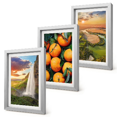 Gallery wall Waterval, berg, sinaasappels, Italiaans landschap met zonsondergang